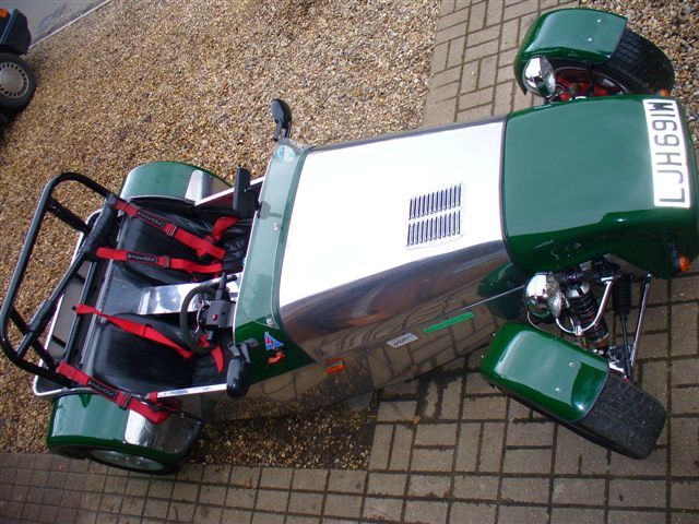 View looking down on car